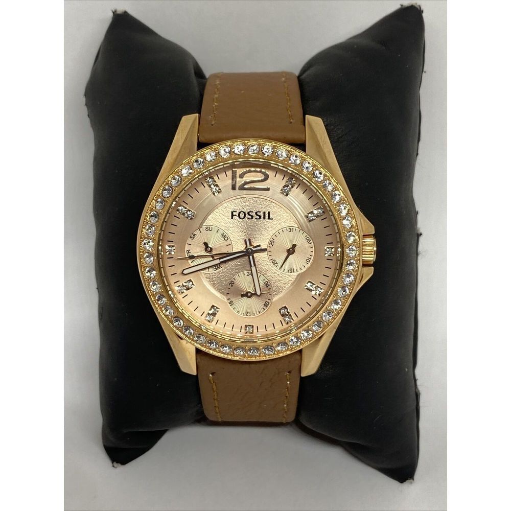 Fossil Riley ES2811 Women's Brown Leather Analog Dial Quartz Wrist Watch UC115